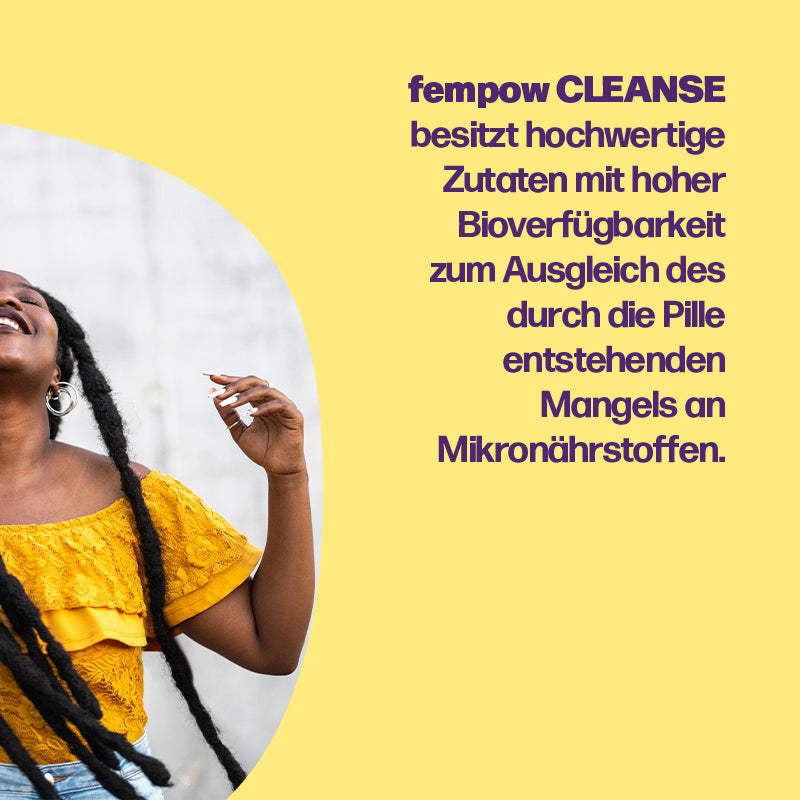 3 Monate fempow® CLEANSE - mit Frauenmantelextrakt, Vitaminen, Zink und Cholin